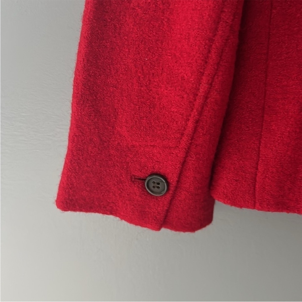 Talbots Red Blazer with Textured Fabric and Collarless Design - Picture 6 of 7
